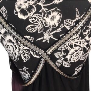 Guess Black Sleeveless silky dress draped neckline beaded X back NWT